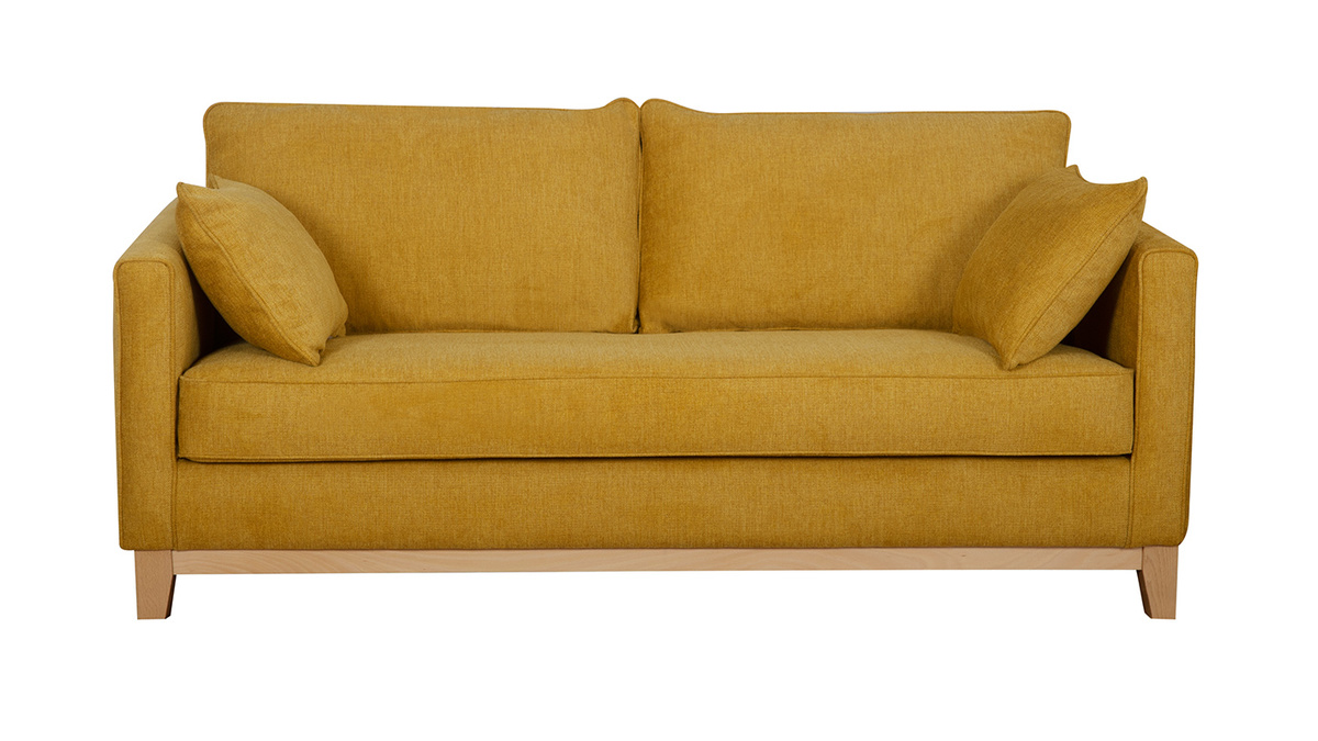 3-Sitzer-Designer-Sofa in pfauenblau und schwarzem Samt HARRISON - Miliboo |1| Stphane Plaza